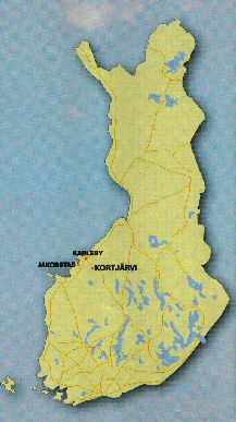 Kortjärvi på Finlands karta